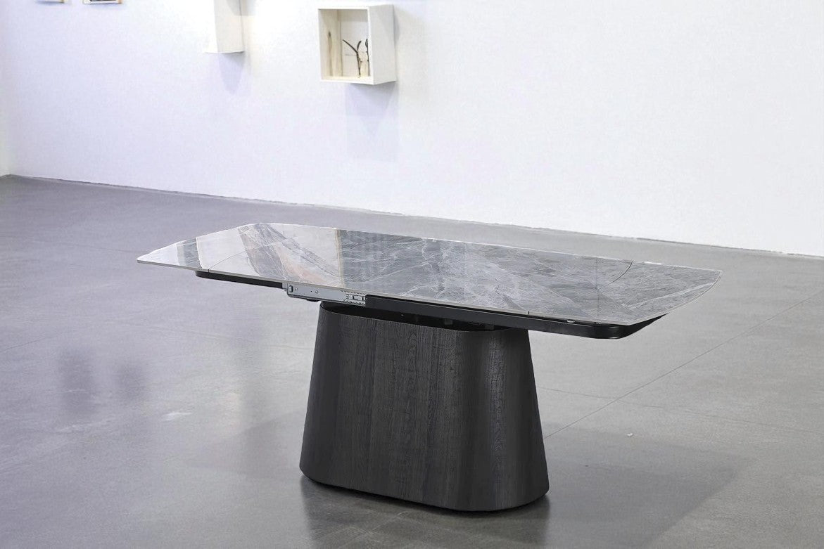 BELLUNO TWIST WOOD DINING TABLE GREY