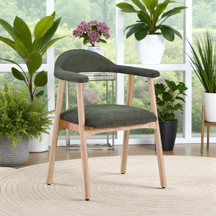 SAVONA BEECH WITH 6 TORINO GREEN CHAIRS DINING SET