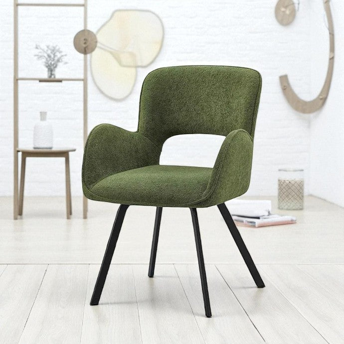 SAVONA BEECH WITH 6 BRUTUS GREEN  CHAIRS DINING SET