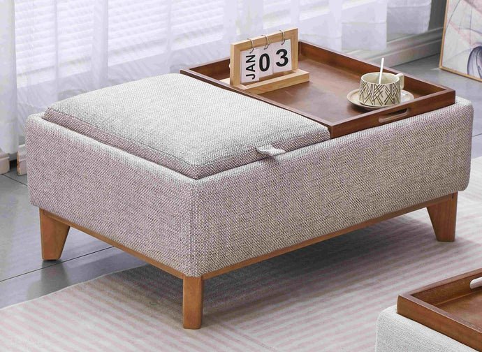 PARMA OTTOMAN COFFEE TABLE LARGE GREY