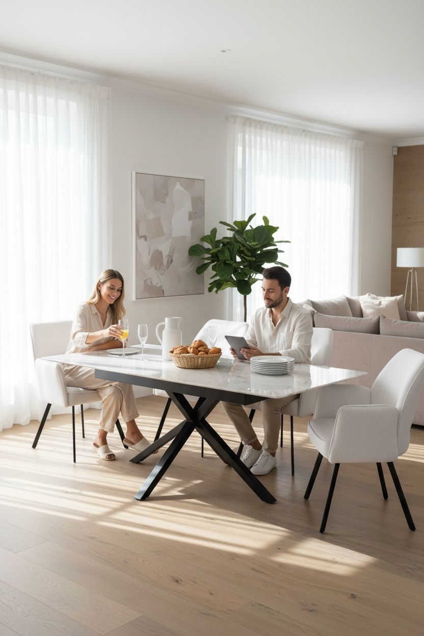 SAVONA BEECH WITH 6 VENEZIA CREAM CHAIRS DINING SET