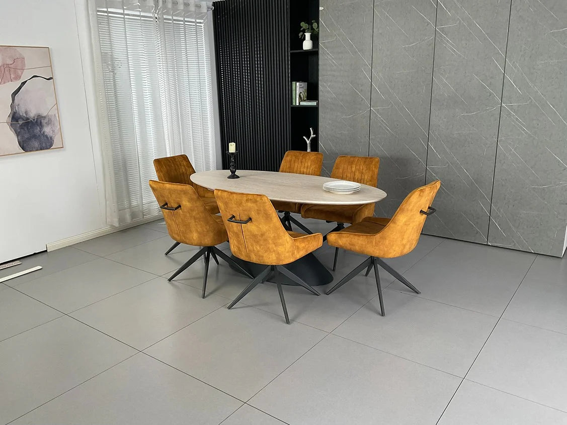 RUSSEL SPIN X2 MUSTARD DINING CHAIR