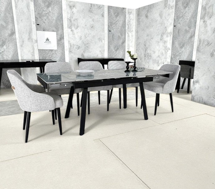 SORRENTO GREEN WITH 6 HARRISON HAVRE 22 CHAIRS DINING SET