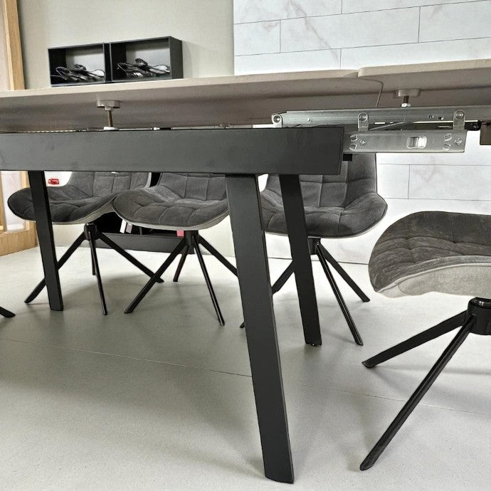 SORRENTO GREEN WITH 6 LARKIN GREY CHAIRS DINING SET