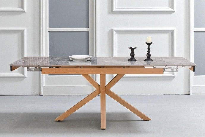 SAVONA BEECH WITH 6 ANDREA LIGHT CHAIRS DINING SET