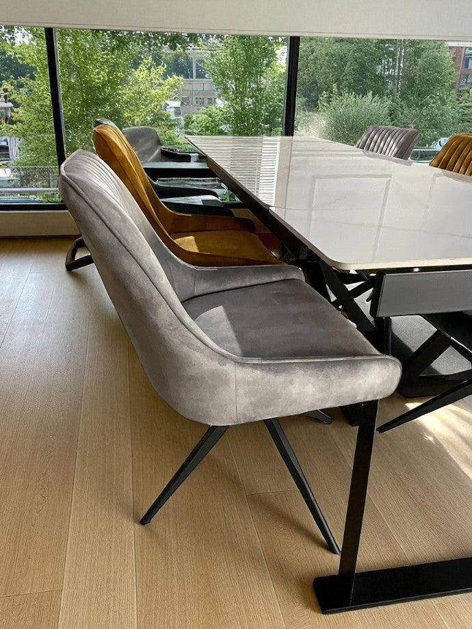 SAVONA BEECH WITH 6 MIX RUSSELL CHAIRS DINING SET