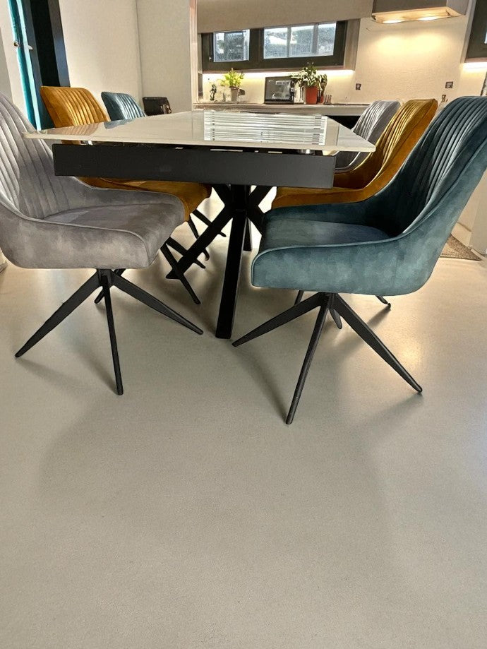 SAVONA BEECH WITH 6 MIX RUSSELL CHAIRS DINING SET