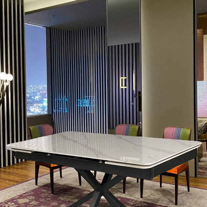 SAVONA BEECH WITH 6 RUSSEL GREY CHAIRS DINING SET