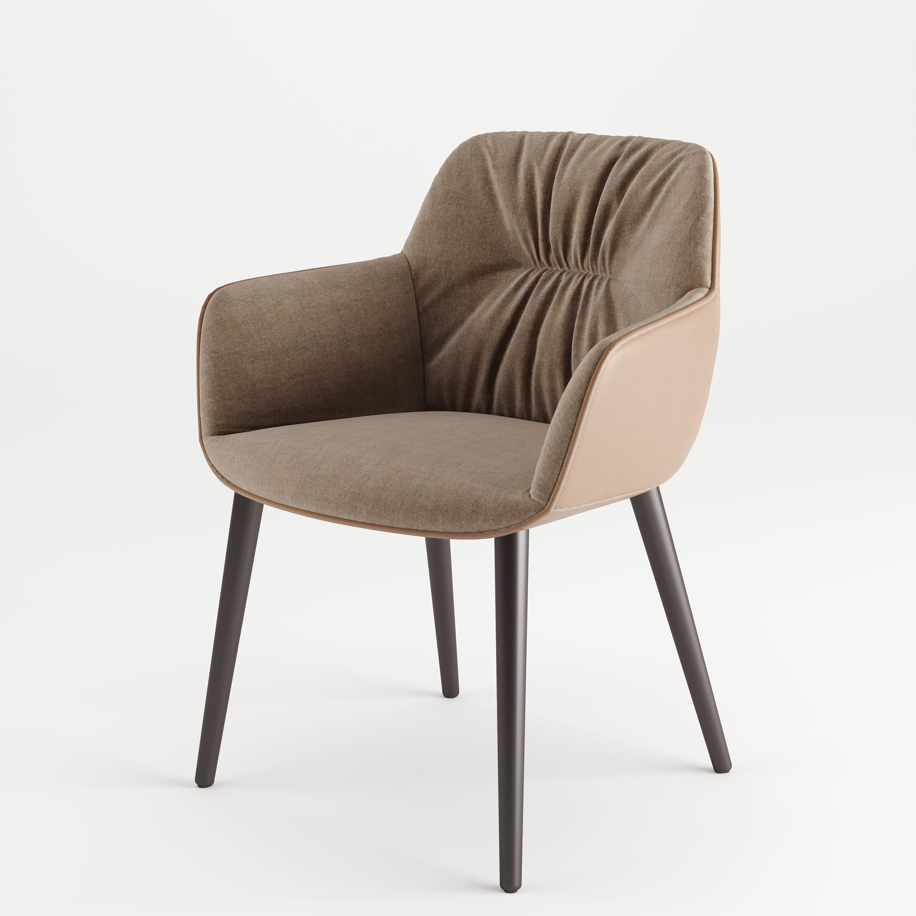 DS-33 .AURELIA SCULPTURAL X BASE(2.4M) TABLE WITH 6 HAMPSTEAD LUXE  BROWN CHAIR