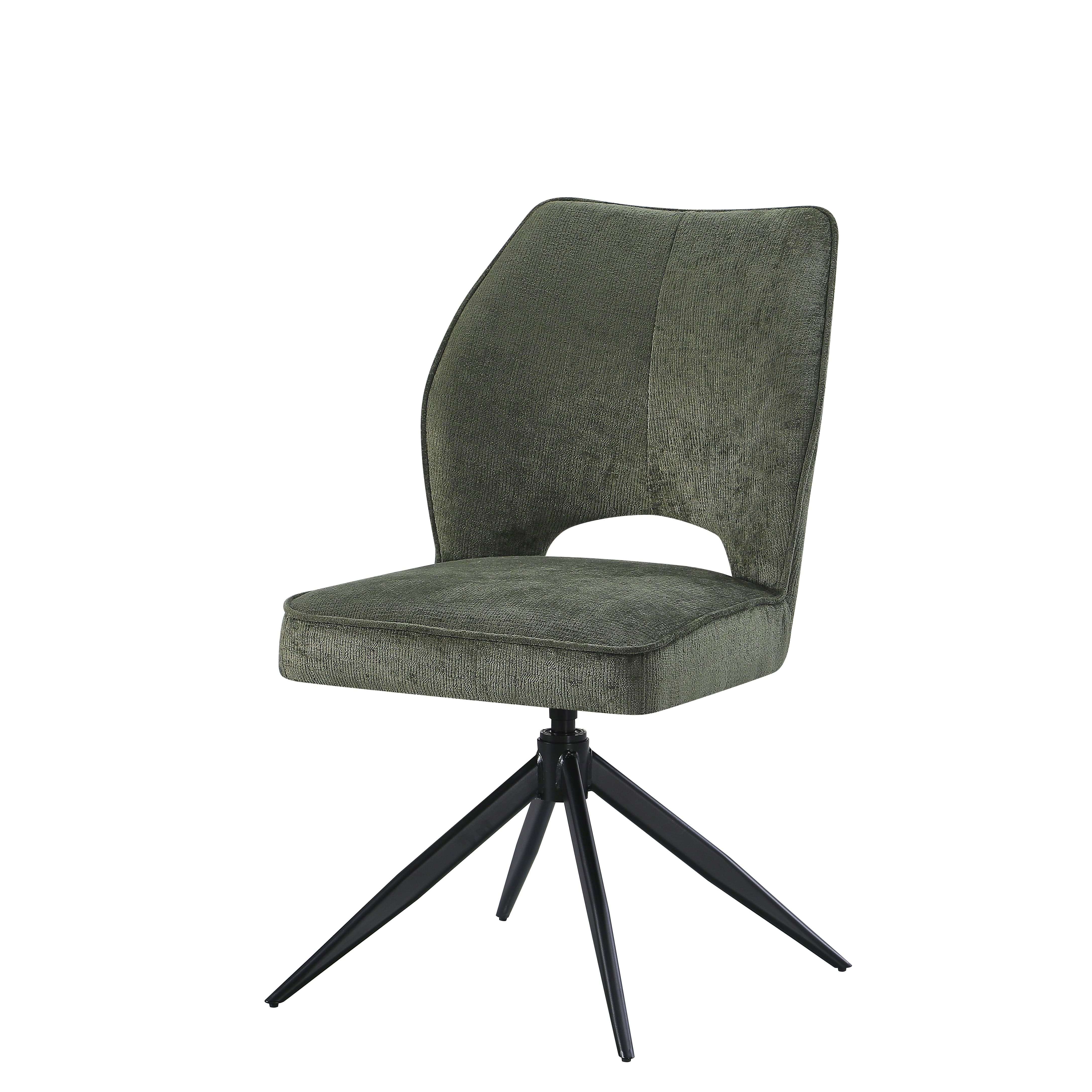 DS-6 .AREZZO GREY WITH 4 TULIP WITHOUT ARM GREEN CHAIRS DINING SET