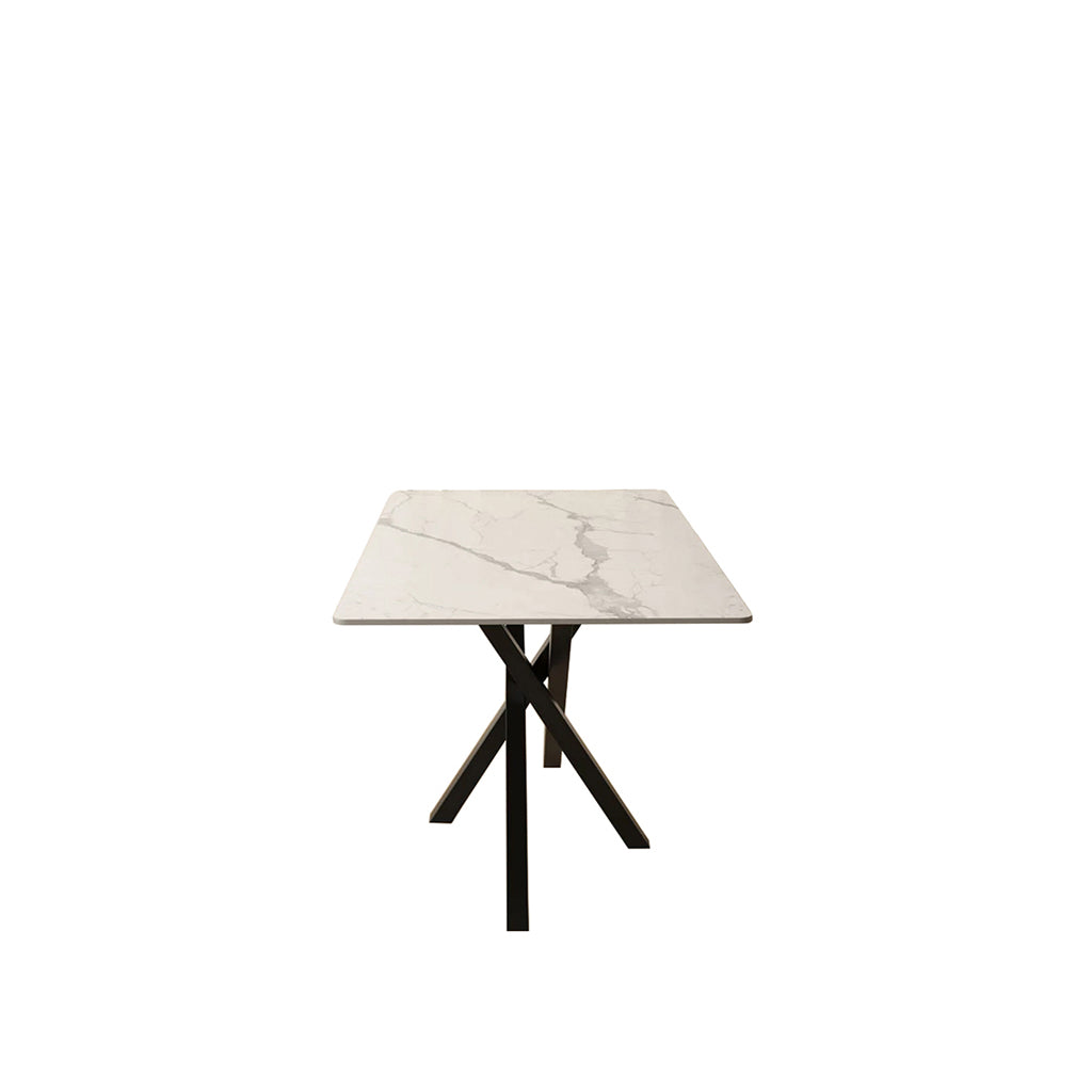 DS-5 .AREZZO WHITE WITH 4 LARKIN WHITE CHAIRS DINING SET