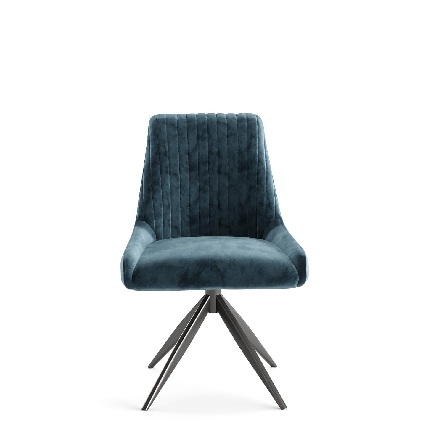 DS-9 .AREZZO GREY WITH 4 RUSSEL BLUE CHAIRS DINING SET
