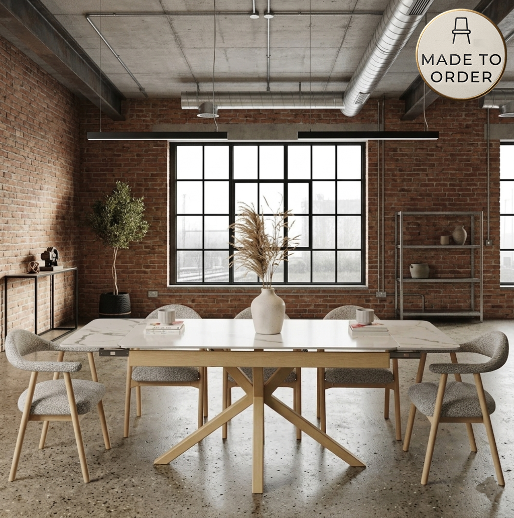 DS-16 .SAVONA BEECH WHITE WITH 6 TORINO WHITE