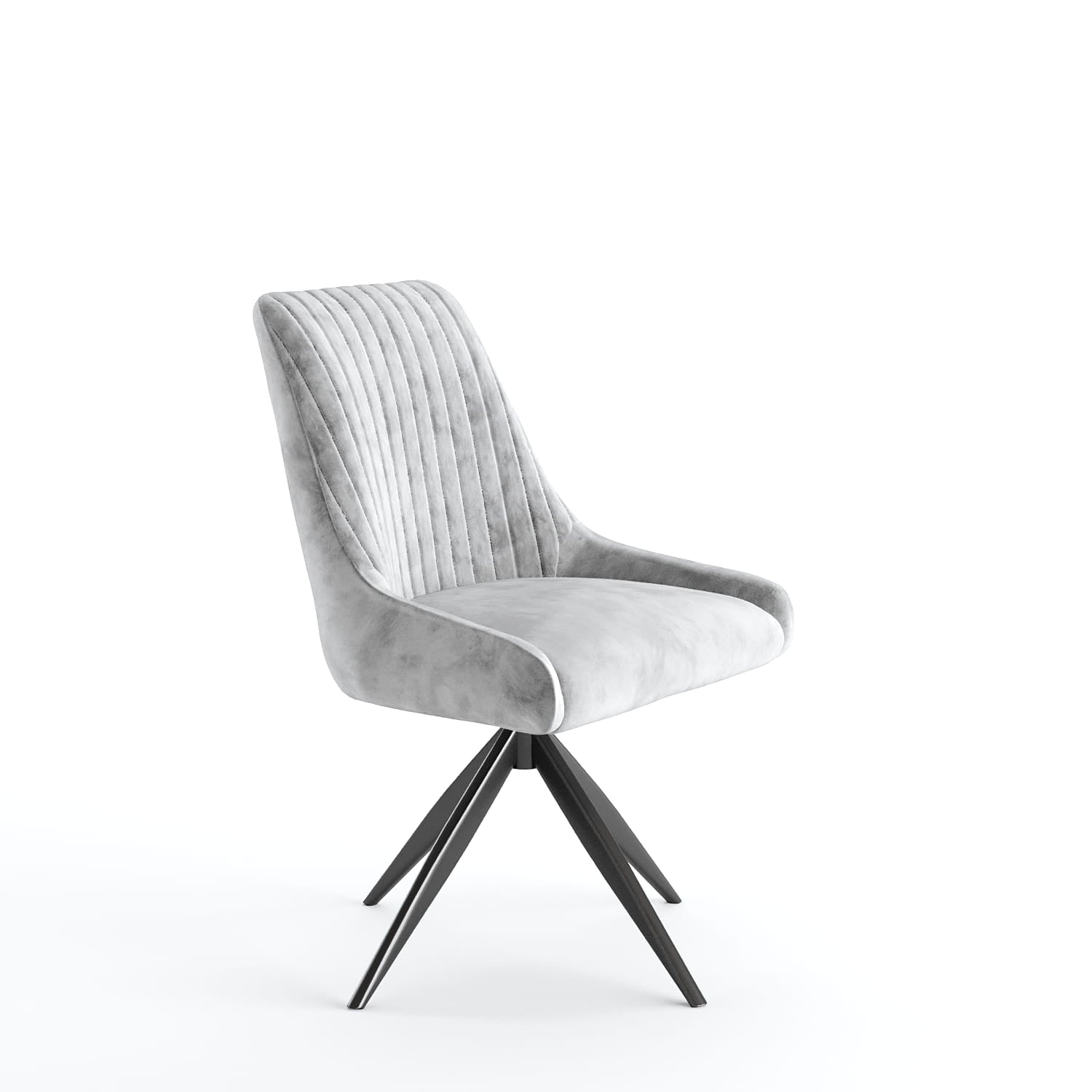 DS-8 .AREZZO GREY WITH 4 RUSSEL GREY CHAIRS DINING SET