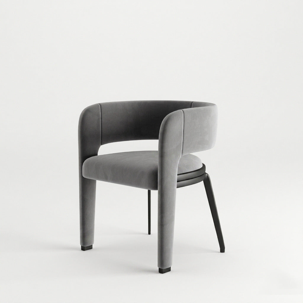 DS-2 .BELLUNO TWIST   GREY TABLE WITH 6 BELLUNO GREY CHAIR