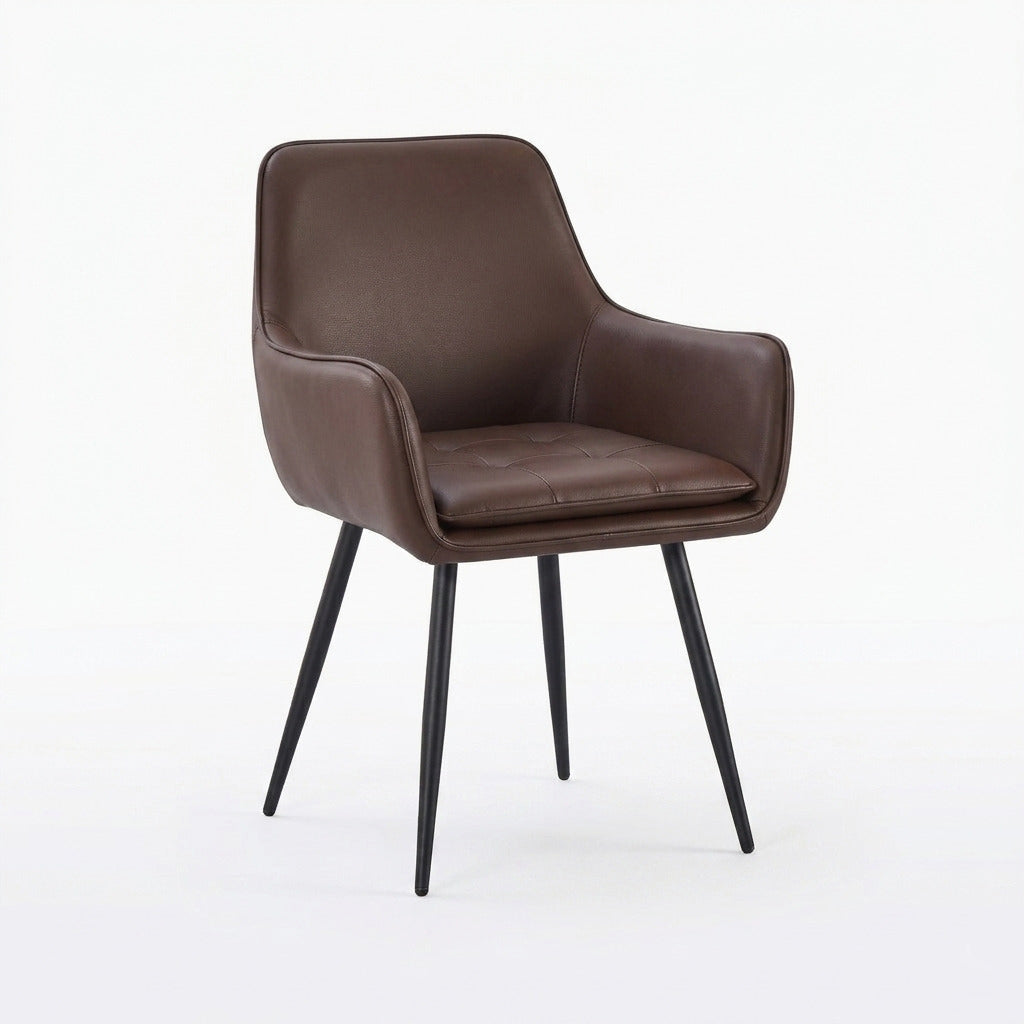 DS-1 .BELLUNO TWIST  WHITE TABLE WITH 6 FRANCIS CHOCOLATE  CHAIR