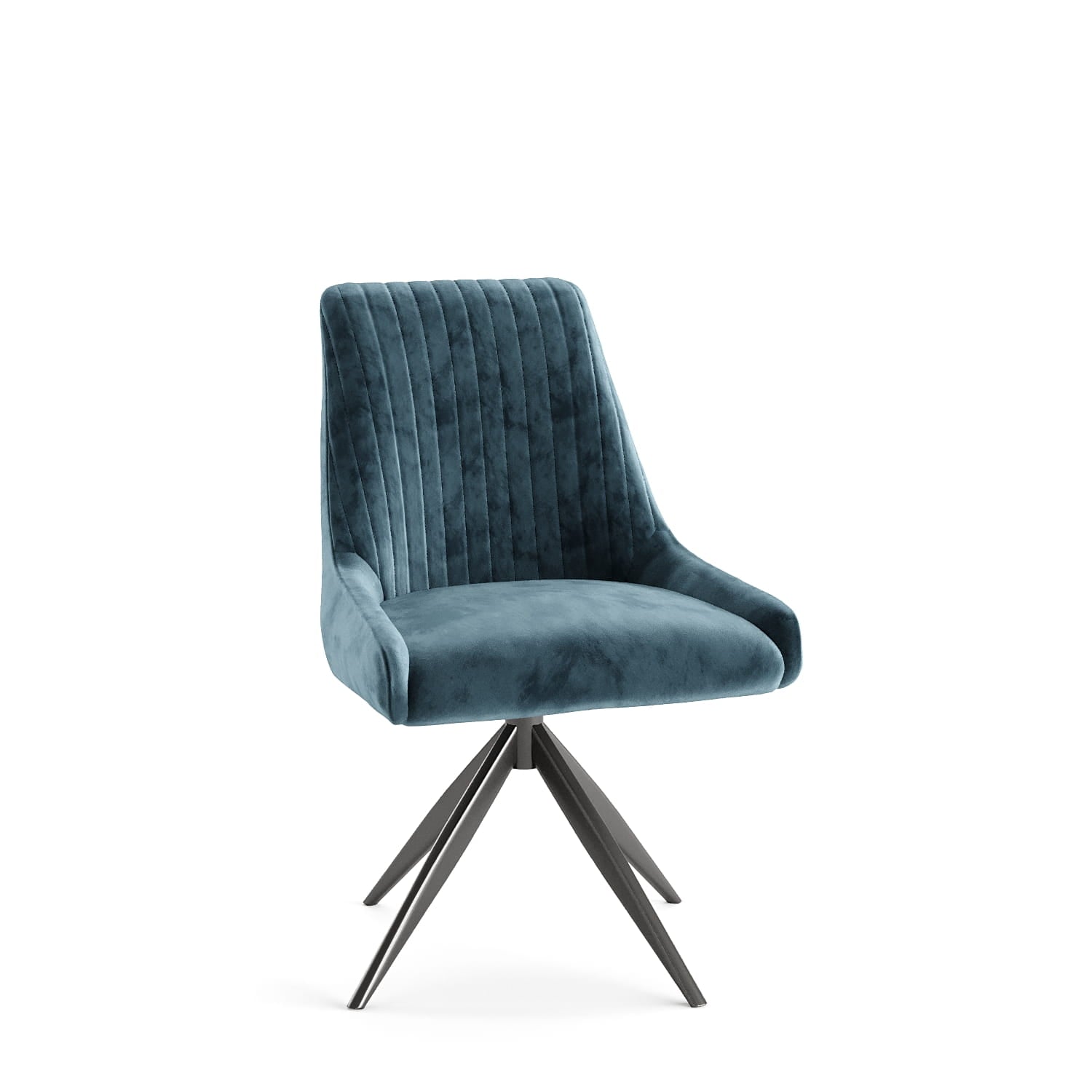 DS-9 .AREZZO GREY WITH 4 RUSSEL BLUE CHAIRS DINING SET