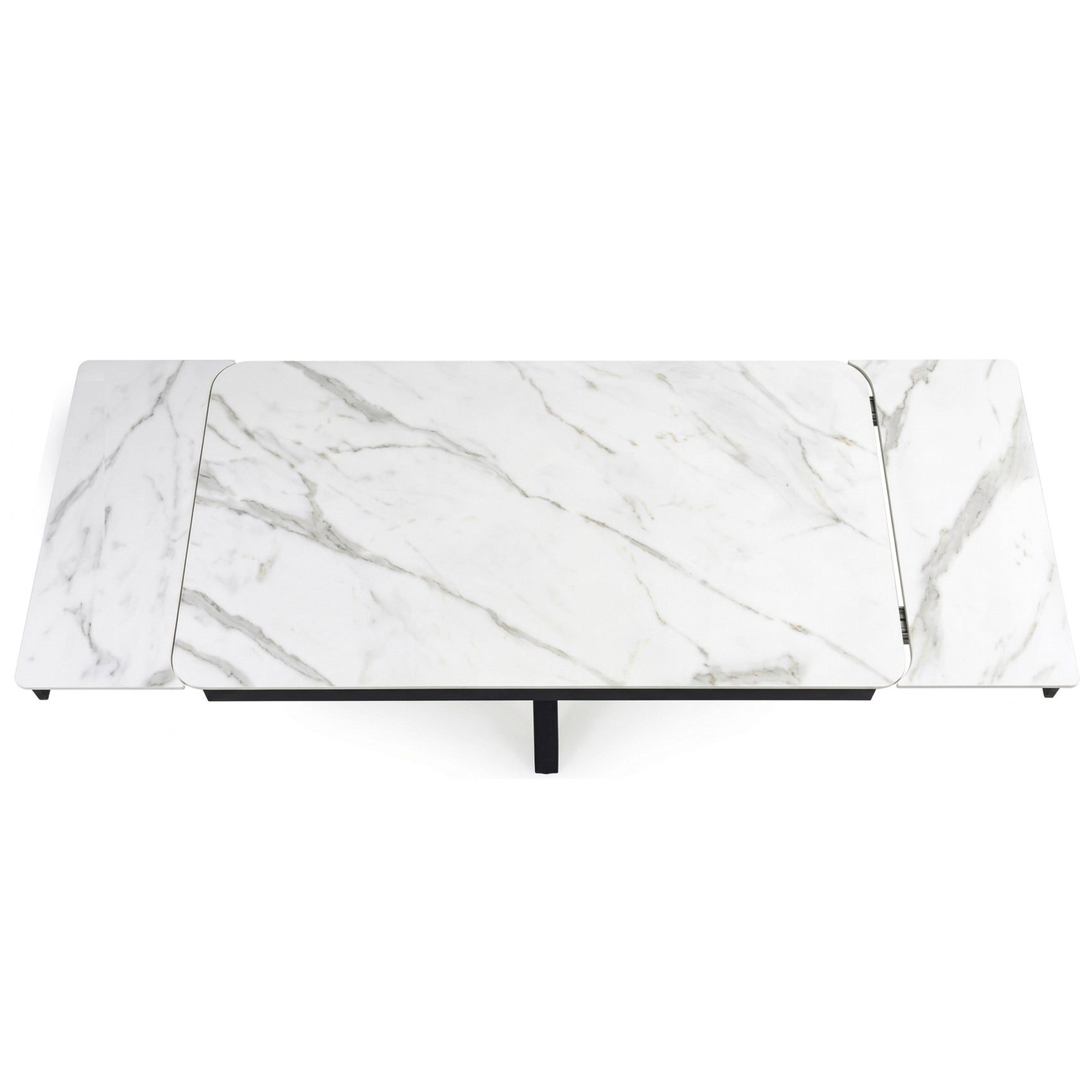 DS-10 .SAVONA WHITE MARBLE EXTENDABLE TABLE  WITH  RUSSEL BLUE , GREY, MUSTARD  SWIVEL