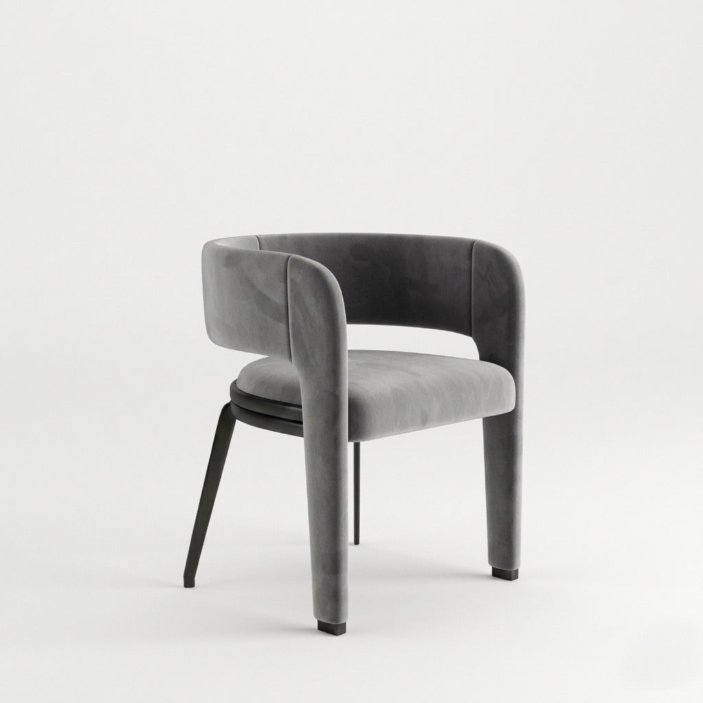 DS-2 .BELLUNO TWIST   GREY TABLE WITH 6 BELLUNO GREY CHAIR