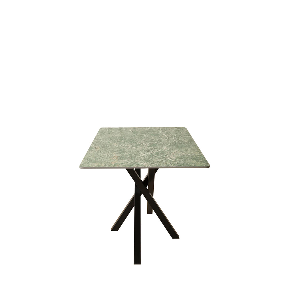 DS-7 .AREZZO GREEN WITH 4 TULIP WITHOUT ARM GREEN CHAIRS DINING SET