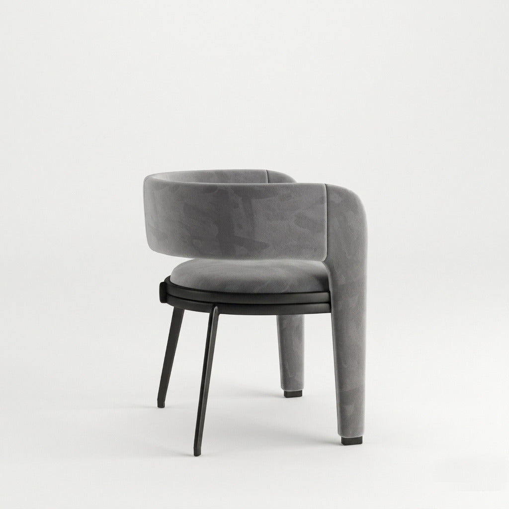 DS-2 .BELLUNO TWIST   GREY TABLE WITH 6 BELLUNO GREY CHAIR