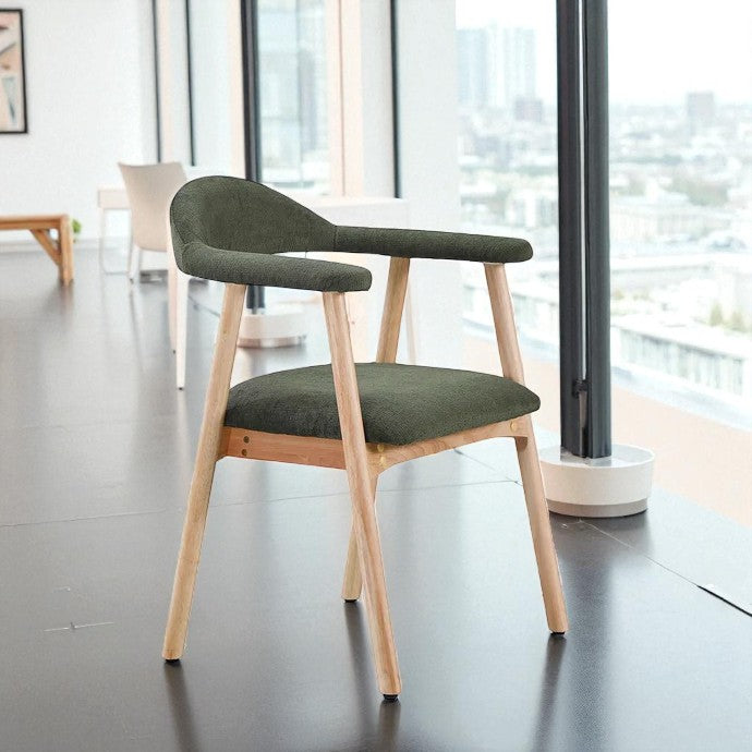 SAVONA BEECH WITH 6 TORINO GREEN CHAIRS DINING SET