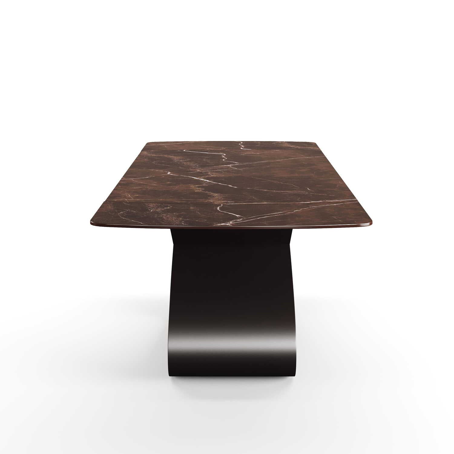 DS-33 .AURELIA SCULPTURAL X BASE(2.4M) TABLE WITH 6 HAMPSTEAD LUXE  BROWN CHAIR