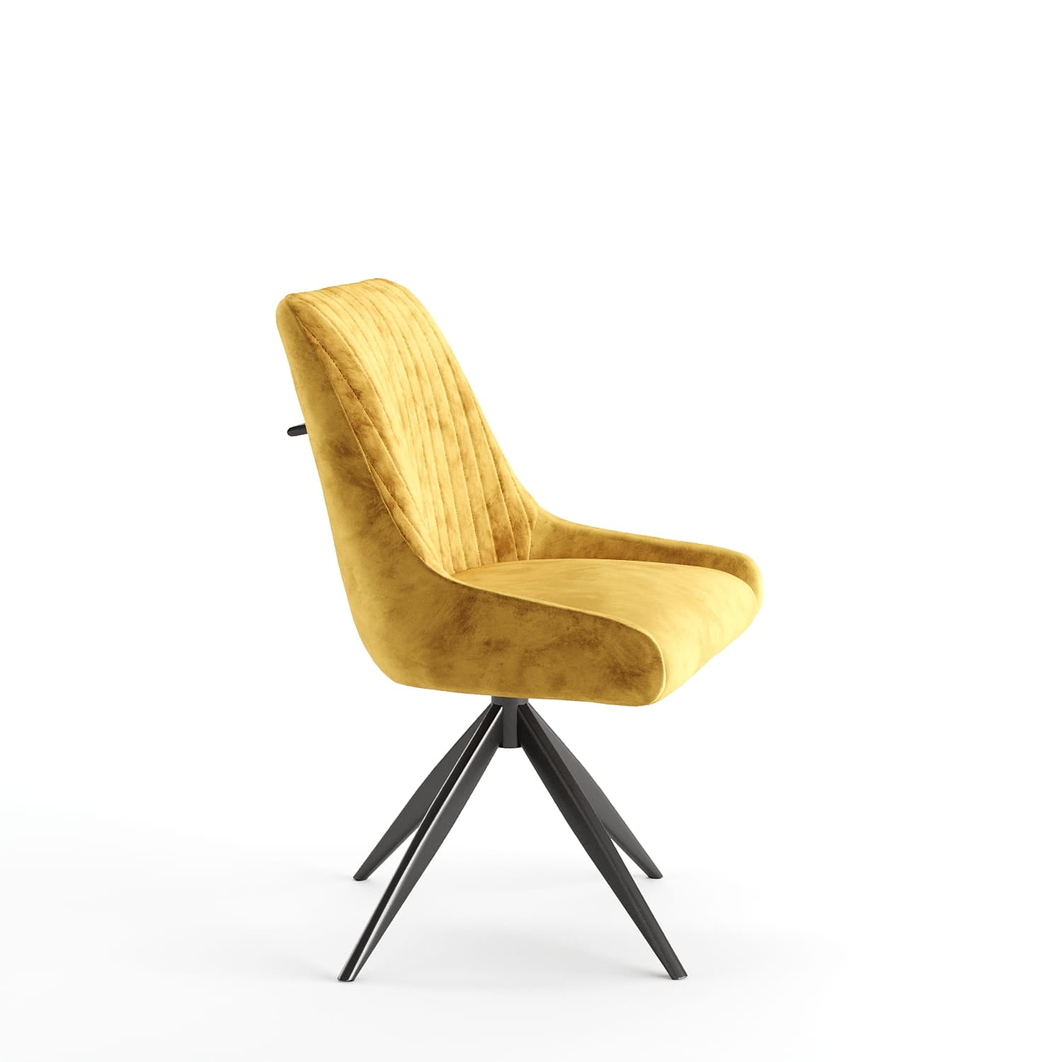 DS-3 .BELLUNO TWIST WHITE TABLE WITH 6 RUSSEL MUSTARD CHAIR