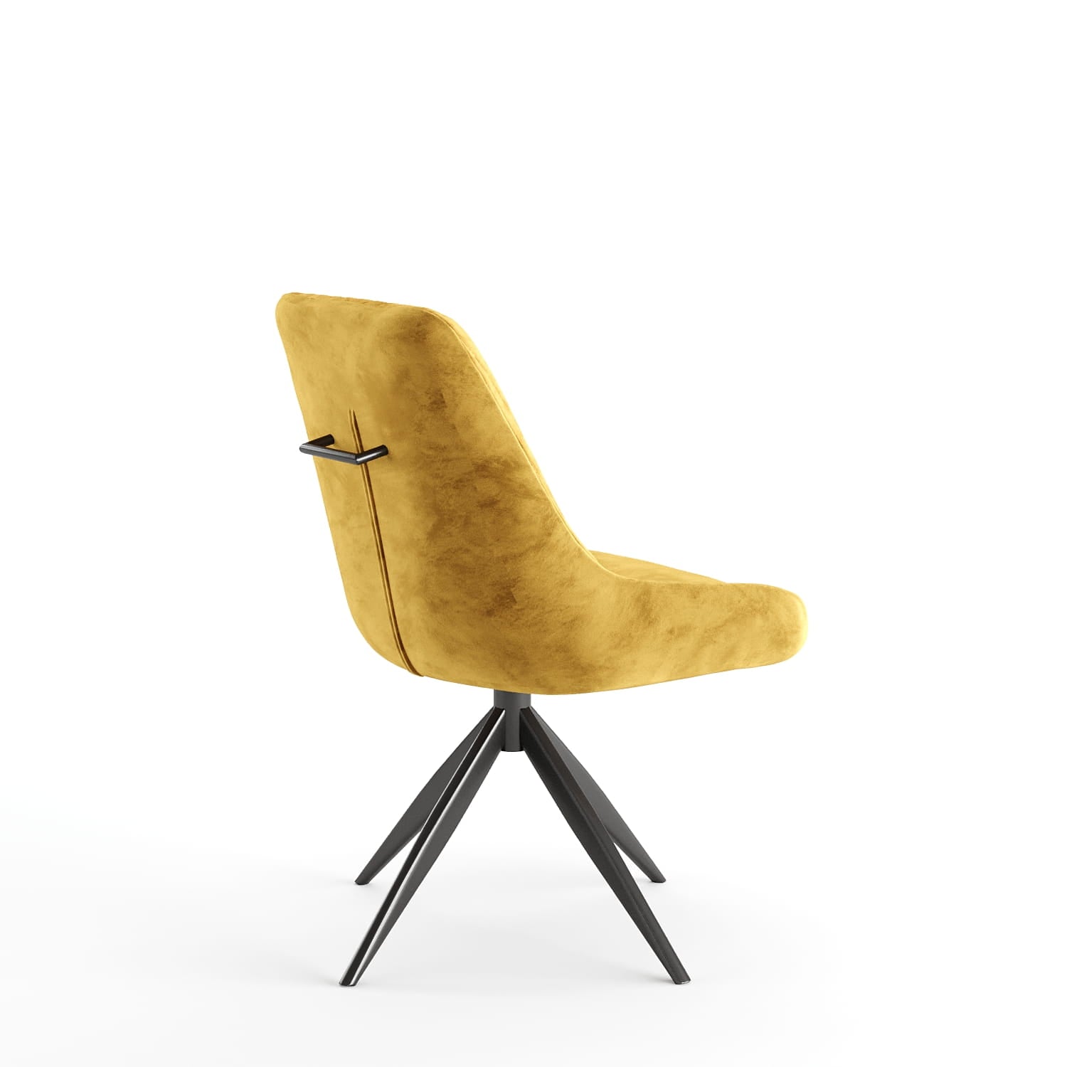 DS-3 .BELLUNO TWIST WHITE TABLE WITH 6 RUSSEL MUSTARD CHAIR