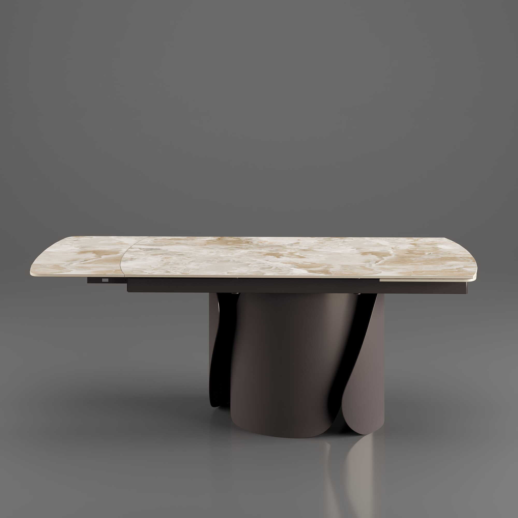 DS-30 .VORTEXA  EXTENDABLE TABLE WITH 6 LUNA BROWN CHAIR