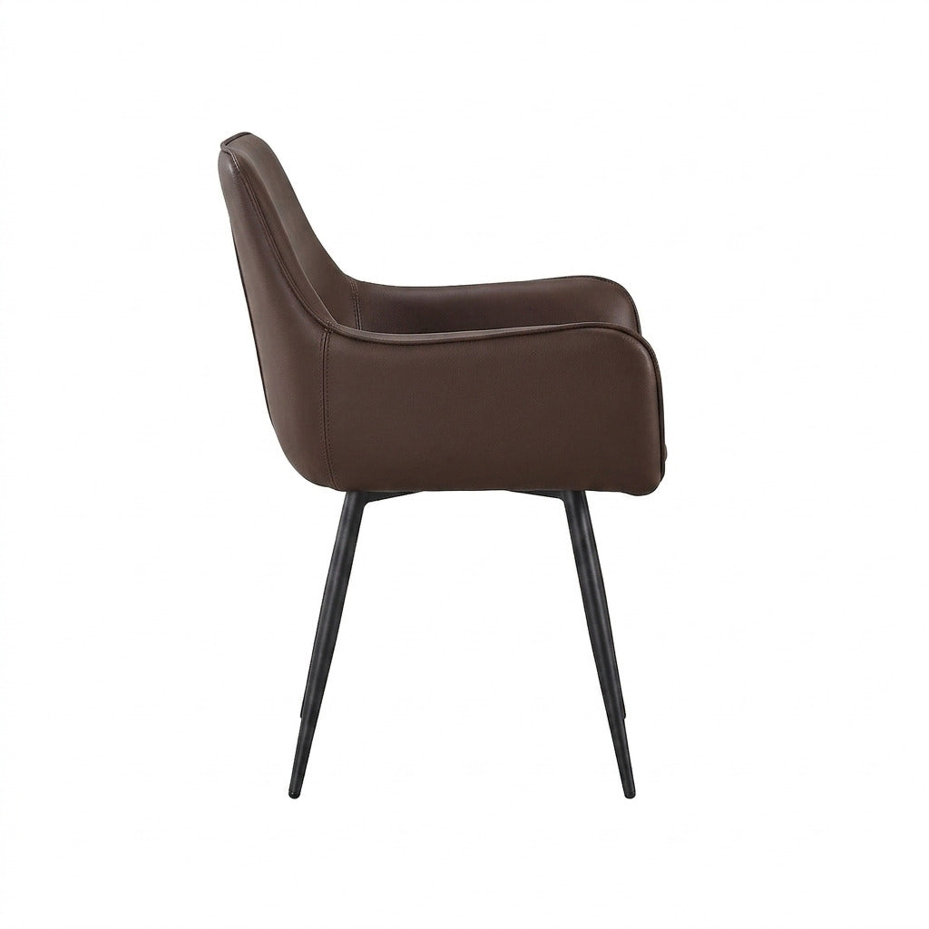 DS-1 .BELLUNO TWIST  WHITE TABLE WITH 6 FRANCIS CHOCOLATE  CHAIR