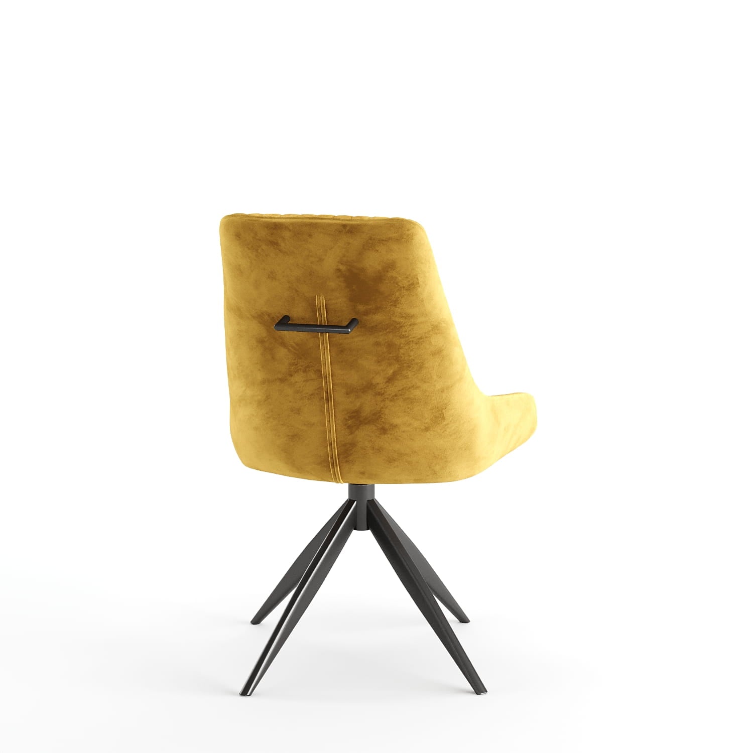 DS-3 .BELLUNO TWIST WHITE TABLE WITH 6 RUSSEL MUSTARD CHAIR