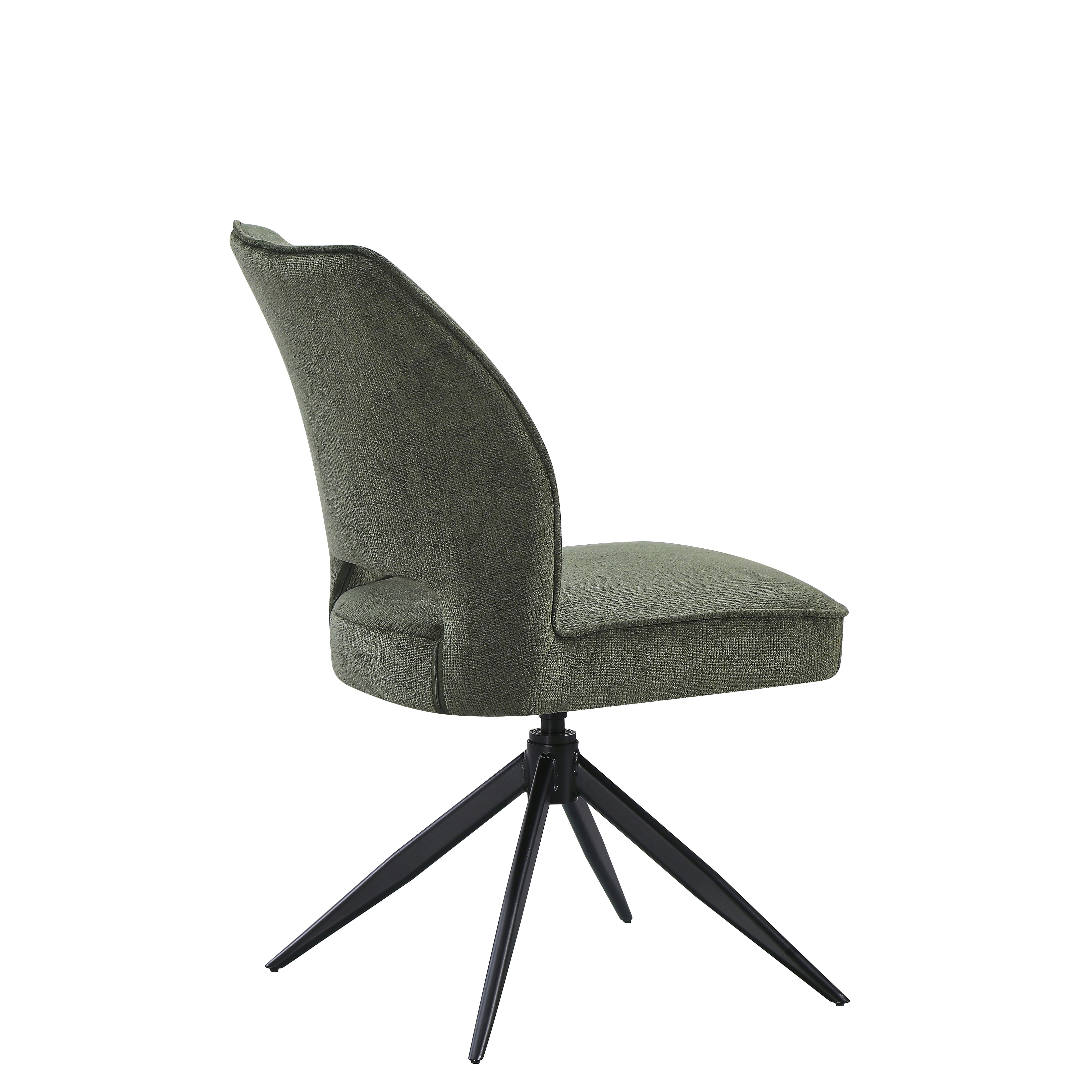 DS-6 .AREZZO GREY WITH 4 TULIP WITHOUT ARM GREEN CHAIRS DINING SET
