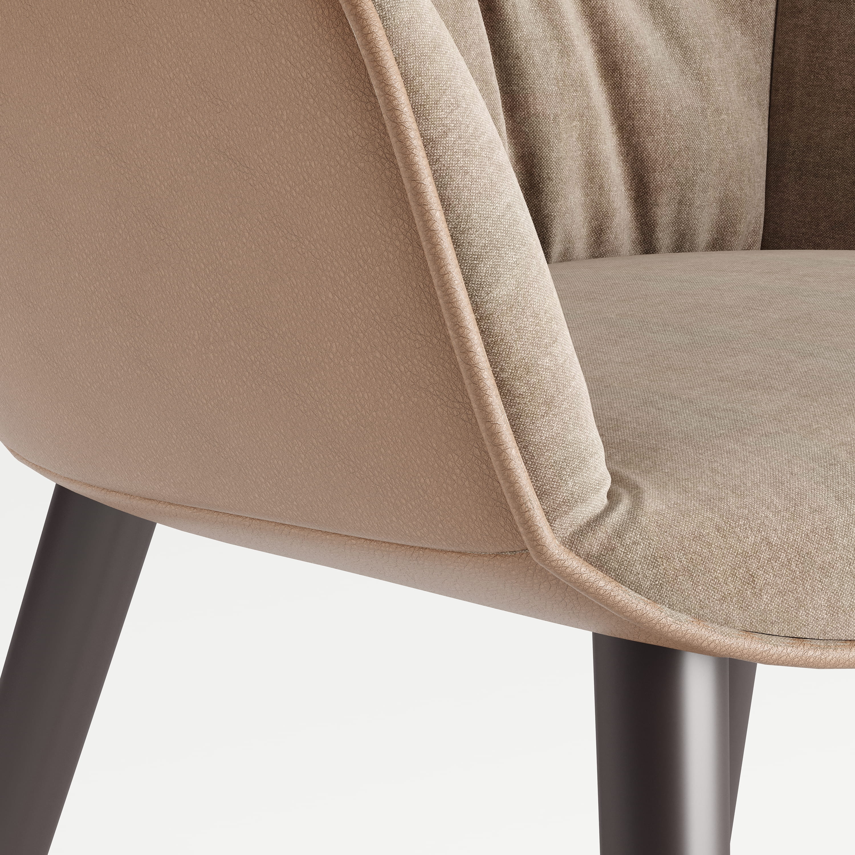 DS-33 .AURELIA SCULPTURAL X BASE(2.4M) TABLE WITH 6 HAMPSTEAD LUXE  BROWN CHAIR