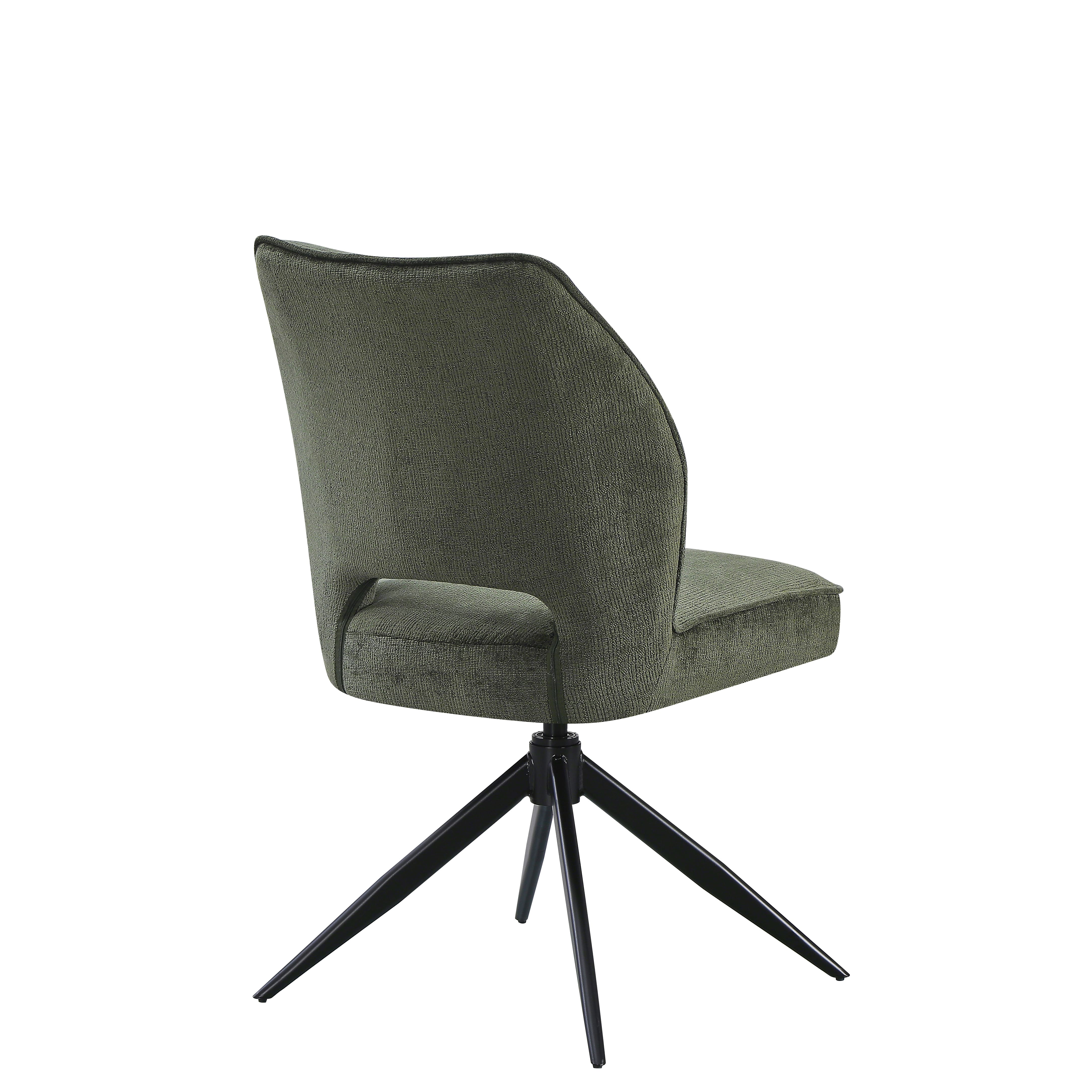 DS-6 .AREZZO GREY WITH 4 TULIP WITHOUT ARM GREEN CHAIRS DINING SET