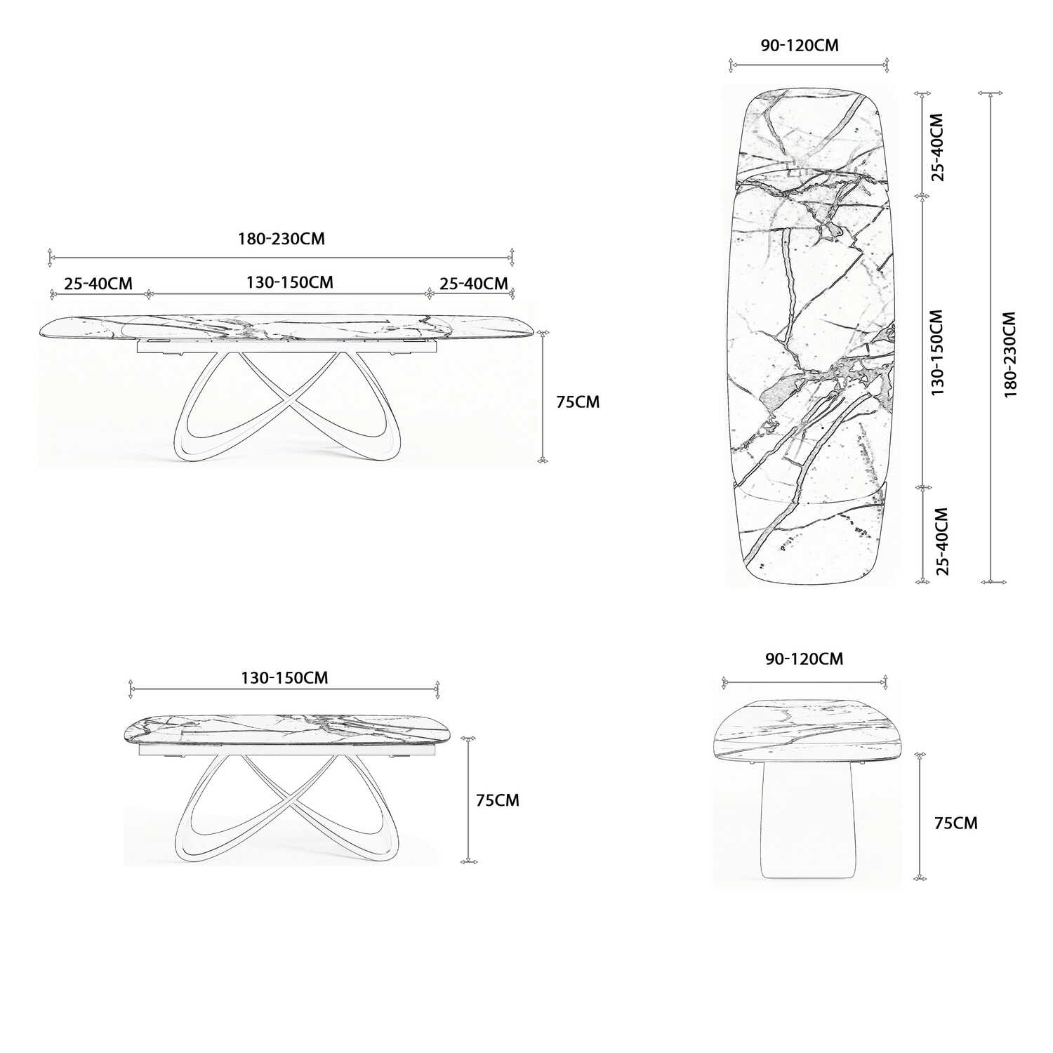 DT-9 .Kensington Extendable Dining Table
