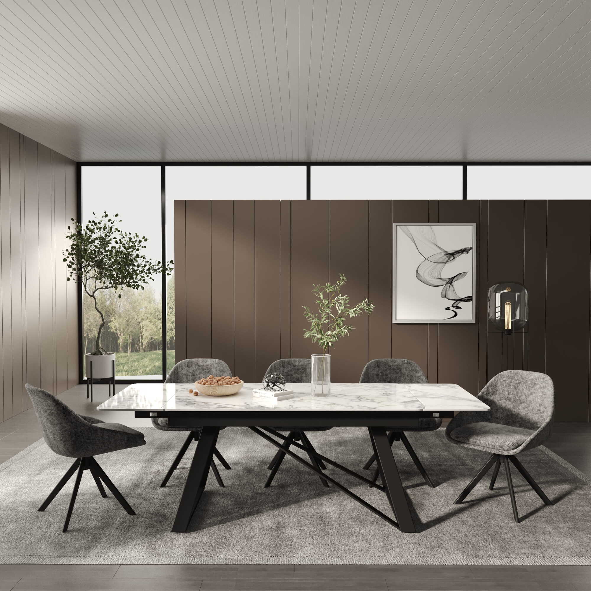 DT-8 .VICENZA EXTENDABLE  TABLE WHITE