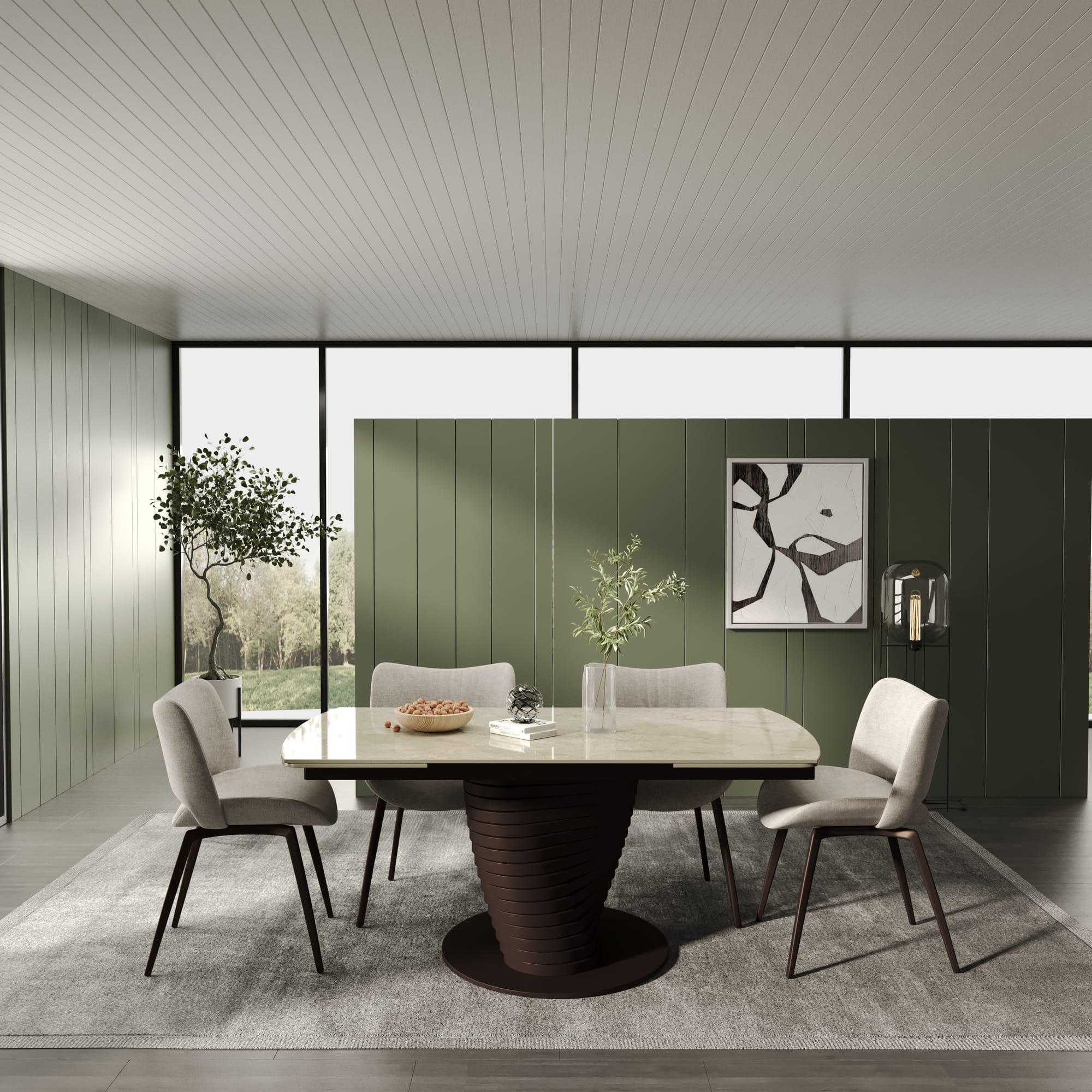 DS-32 .AURELIA WITH TWIST BASE (2.4M) WITH 6 WINCHESTER CURVE LIGHT BEIGE CHAIR
