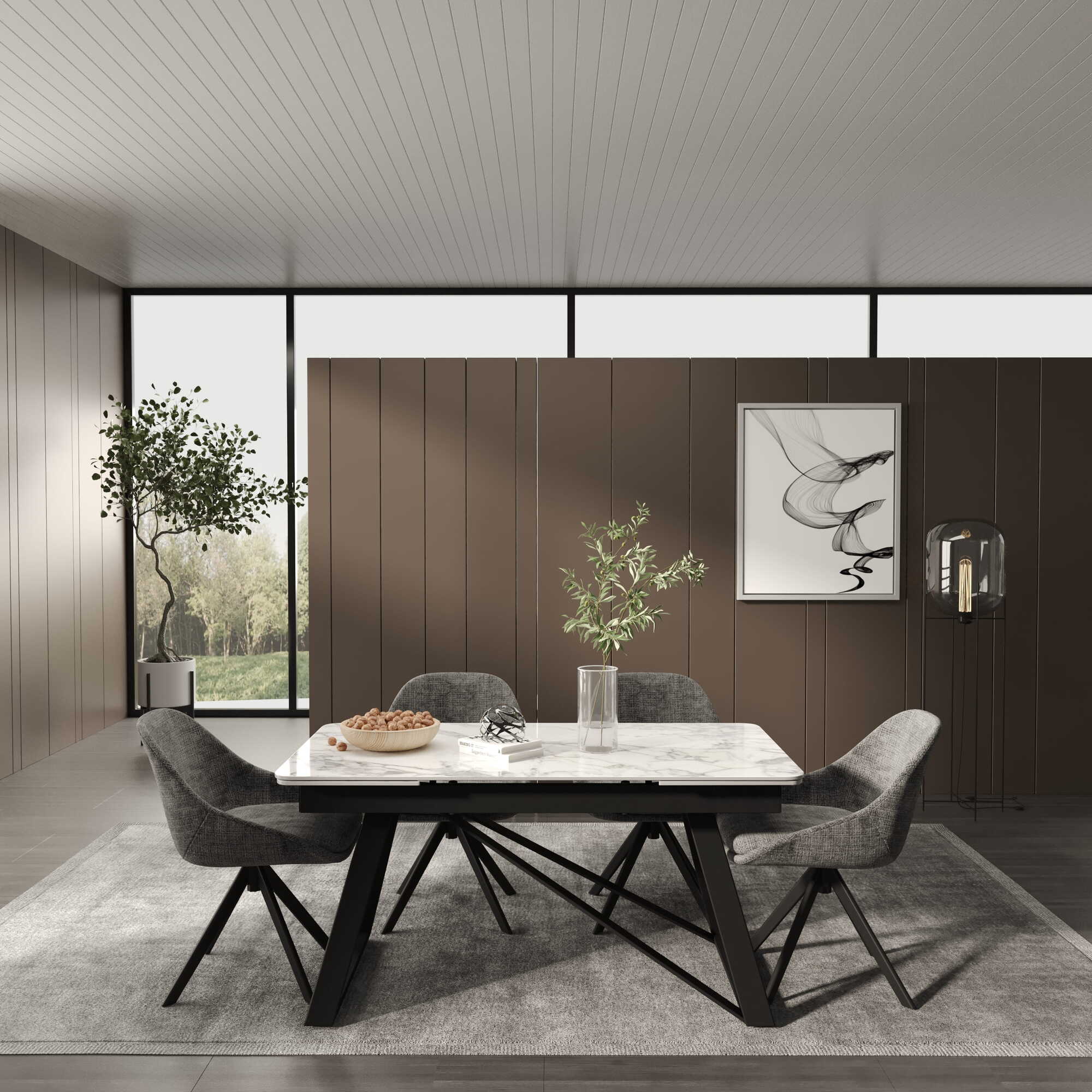 DT-8 .VICENZA EXTENDABLE  TABLE WHITE