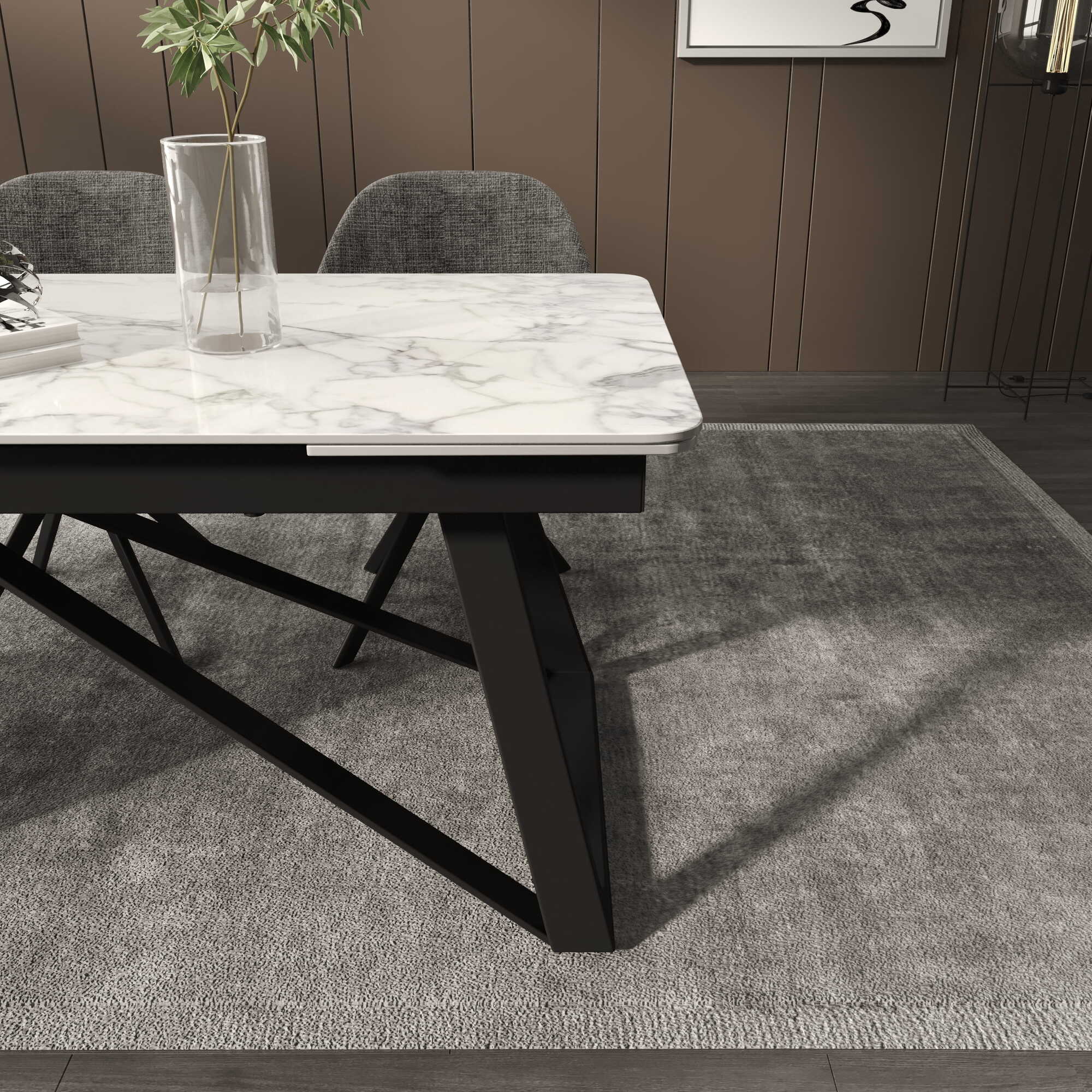 DT-8 .VICENZA EXTENDABLE  TABLE WHITE