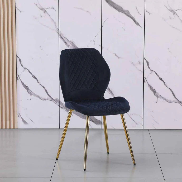 BRENT GREY CHRM/GLD LEGS DIN CHAIR