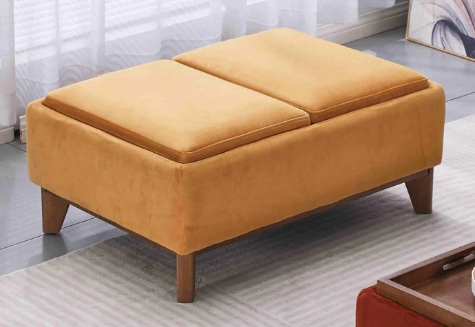 PARMA OTTOMAN COFFEE TABLE SMALL MUSTARD