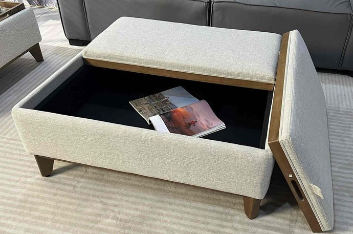 PARMA OTTOMAN COFFEE TABLE SMALL TEDDY BEAR WHITE