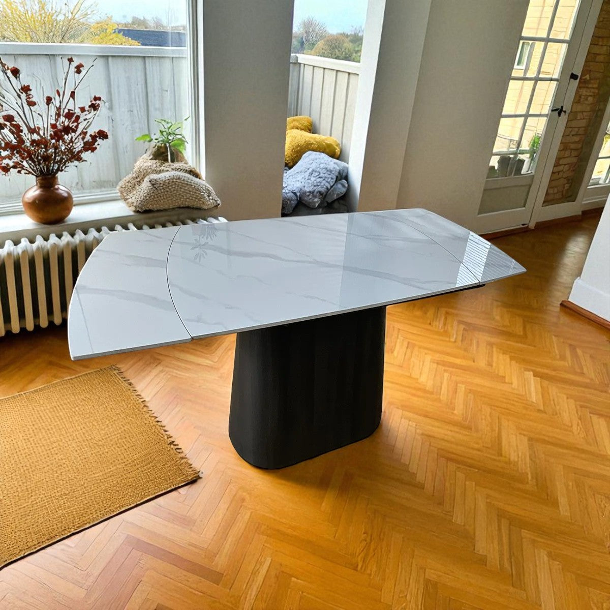 BELLUNO TWIST WHITE WITH TORINO MIXED COLOUR CHAIRS DINING SET