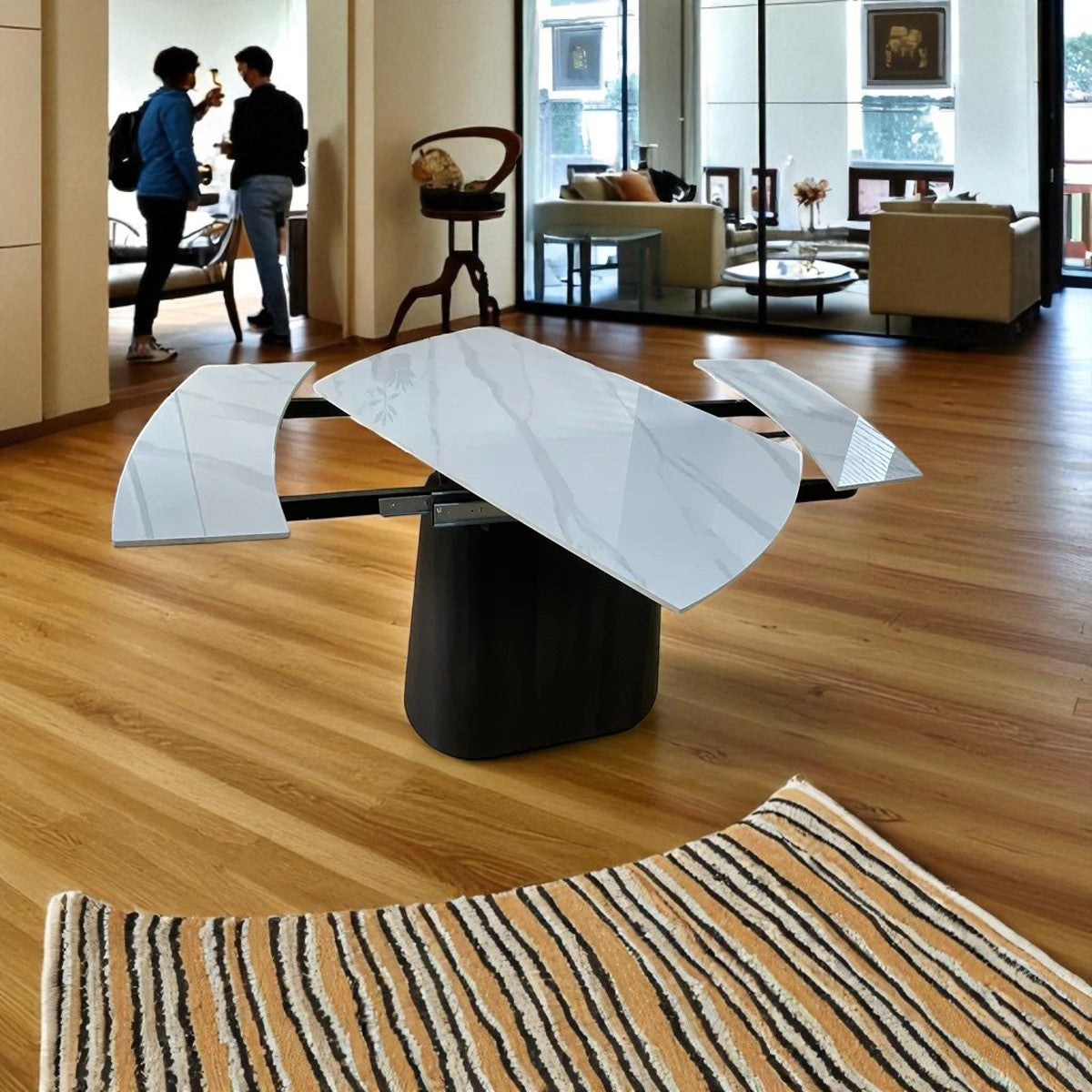 BELLUNO TWIST WOOD WITH 6 ANDREA LIGHT CHAIRS DINING SET