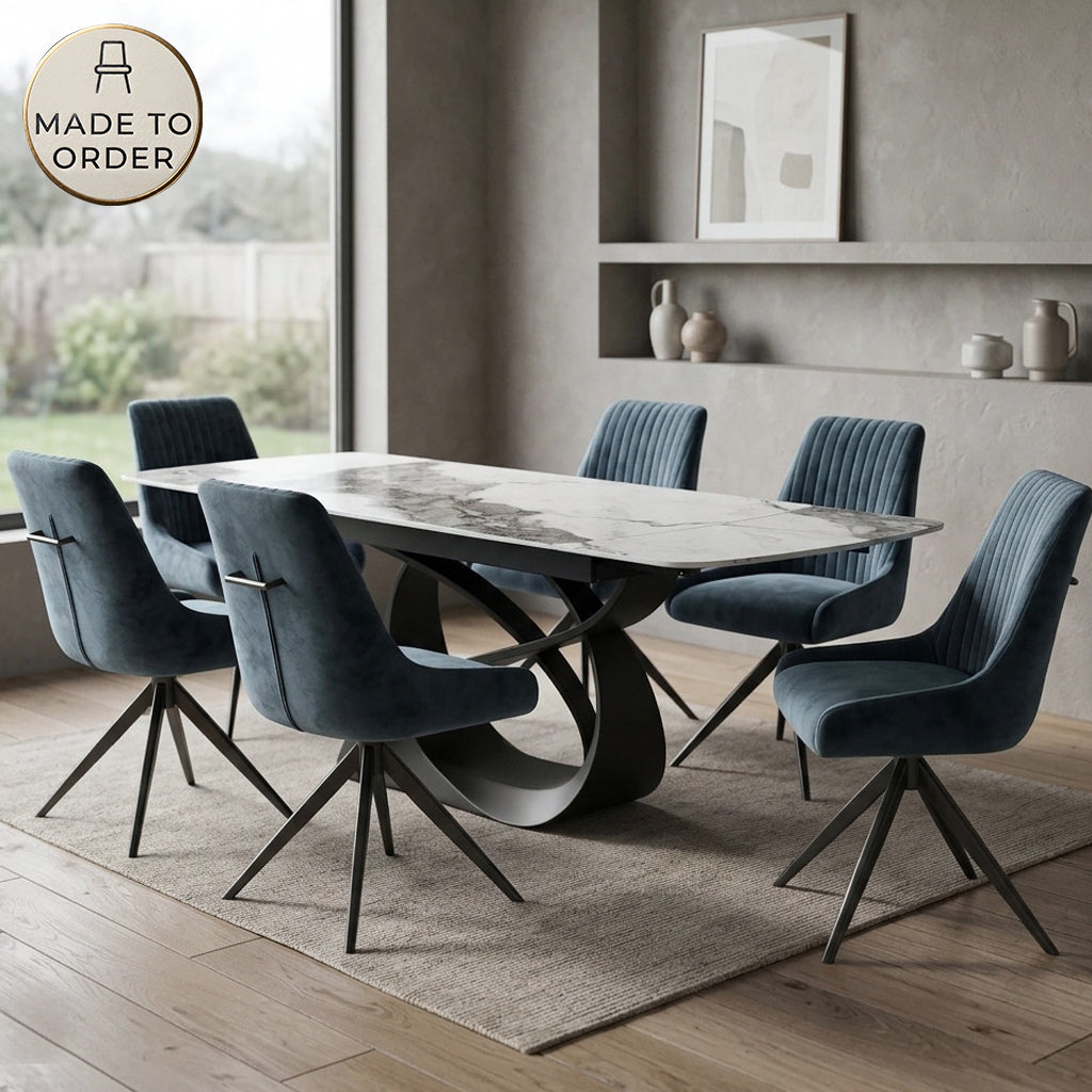 DS-38 .Venezia with 6 Russell Blue Dining set