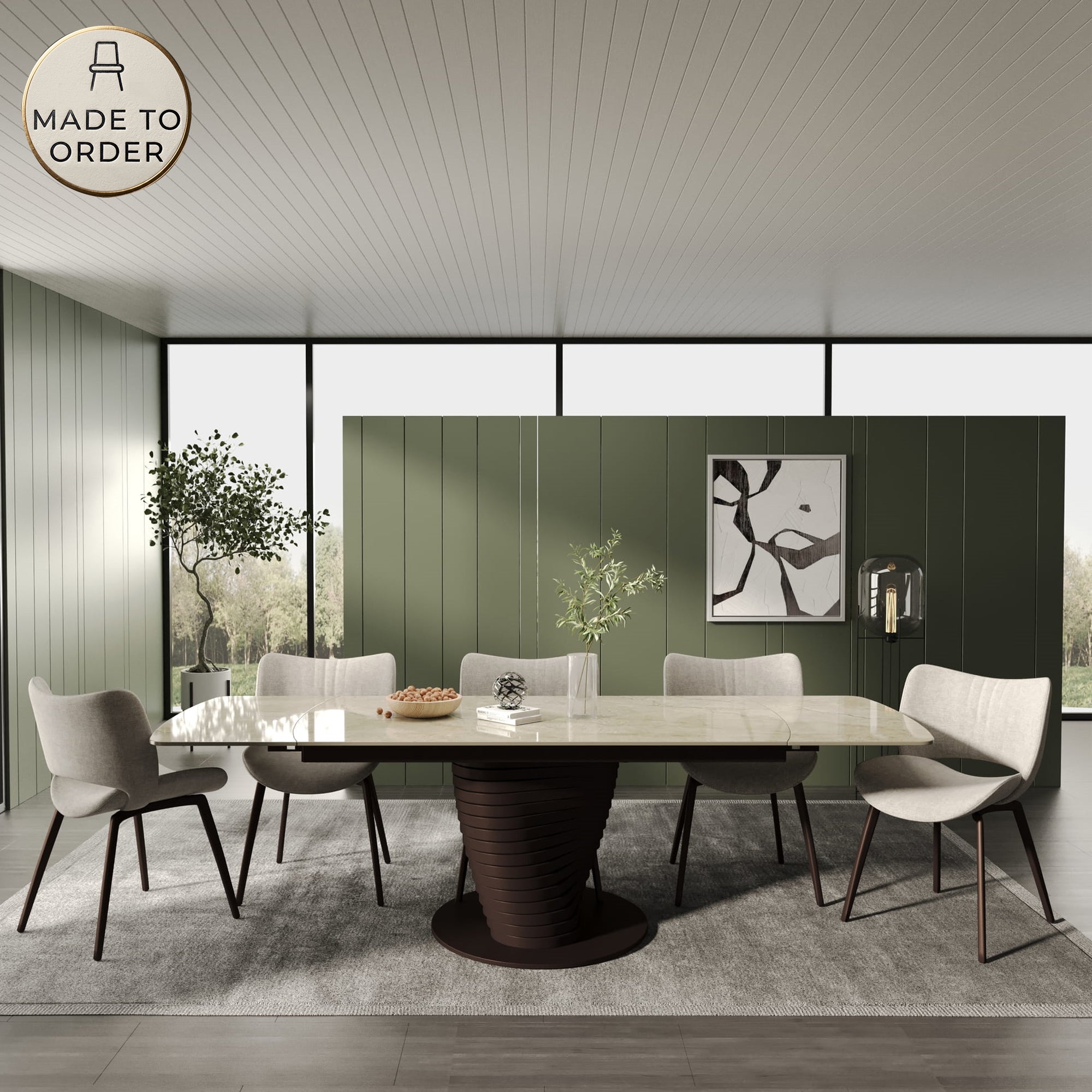 DS-32 .AURELIA WITH TWIST BASE (2.4M) WITH 6 WINCHESTER CURVE LIGHT BEIGE CHAIR