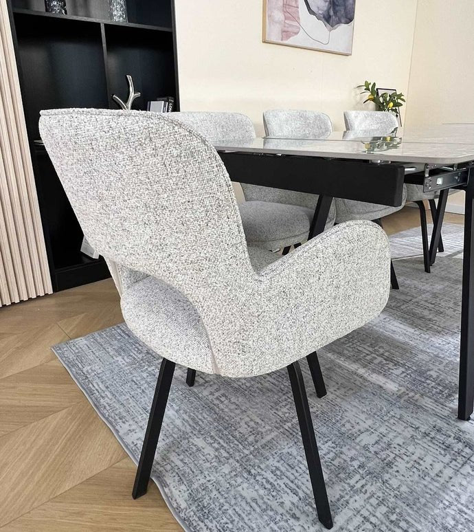 BRUTAS AUTO SPIN GREY DINING CHAIR (SET OF 2)