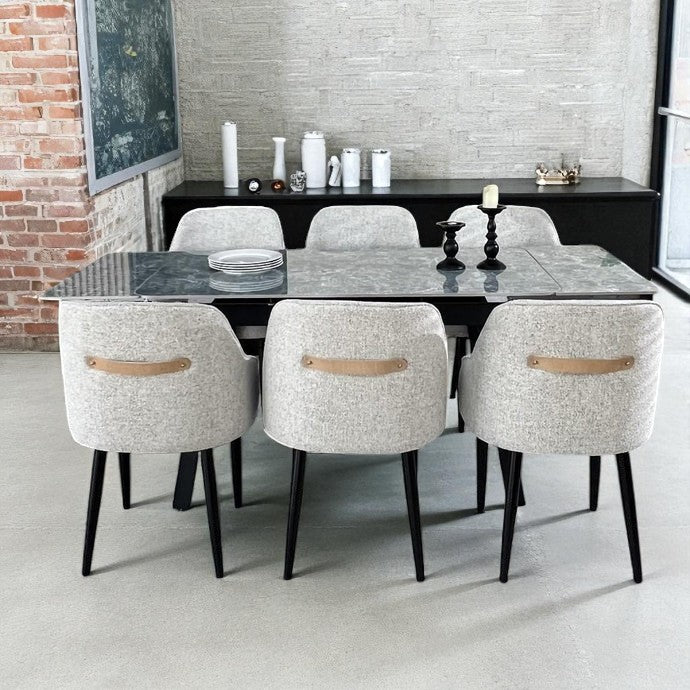 SORRENTO GREEN WITH 6 HARRISON HAVRE 22 CHAIRS DINING SET