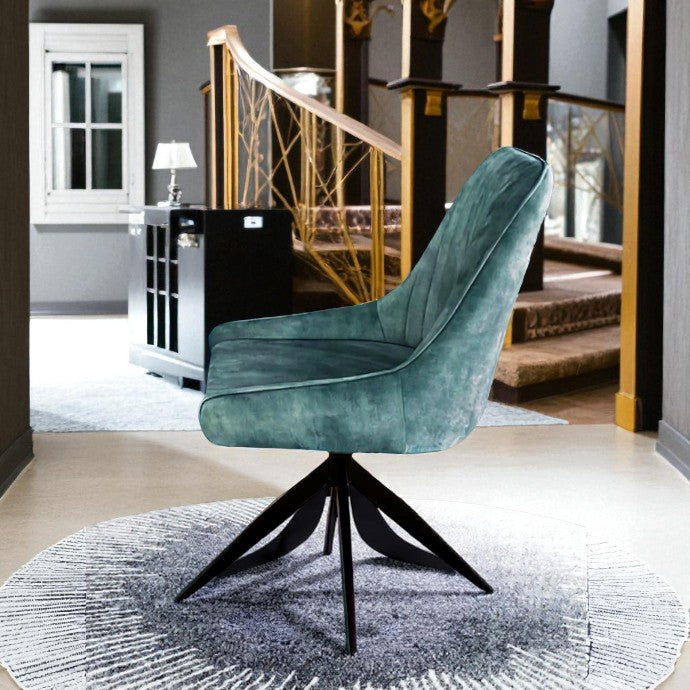 SAVONA DINING TABLE WITH 6 RUSSELL BLUE  CHAIRS DINING SET